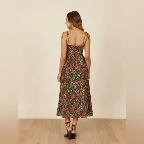 PARK AND FIFTH Willow Dress Womens Small Valencia Floral Midi Slit Summer NWT - Picture 3 of 15